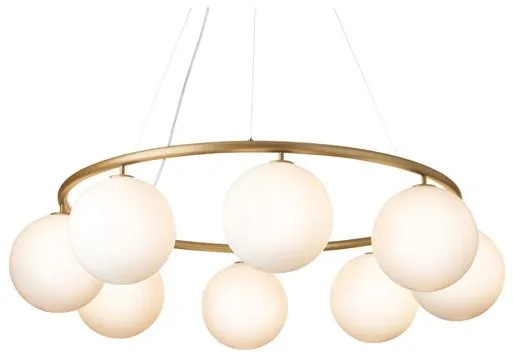 Nuura Miira 8 Sirkulær Lysekrone Messing/Opal