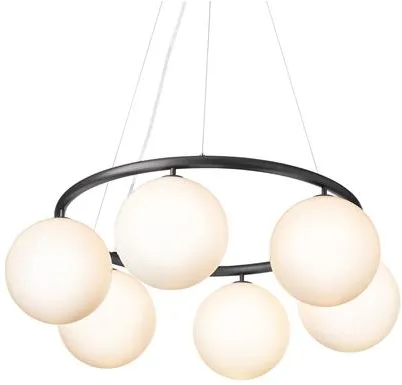 Nuura Miira 6 Sirkulær Lysekrone Stein Grå/Opal Hvit