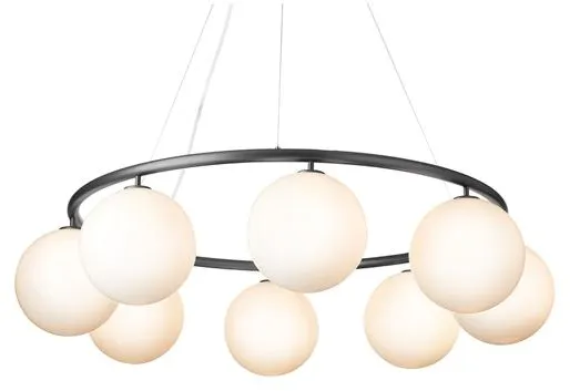 Nuura Miira 8 Sirkulær Lysekrone Stein Grå/Opal Hvit